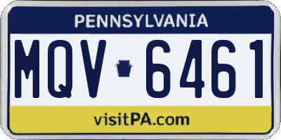 PA license plate MQV6461