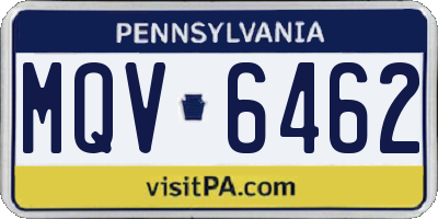PA license plate MQV6462