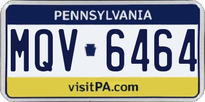 PA license plate MQV6464