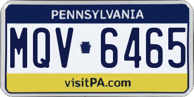 PA license plate MQV6465