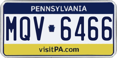 PA license plate MQV6466