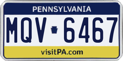 PA license plate MQV6467