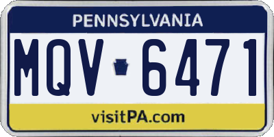 PA license plate MQV6471