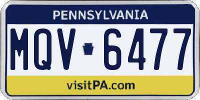 PA license plate MQV6477