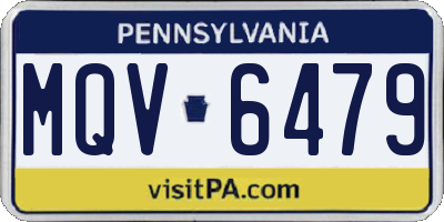 PA license plate MQV6479