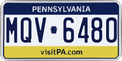 PA license plate MQV6480