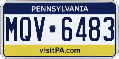 PA license plate MQV6483