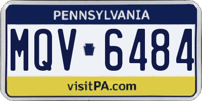 PA license plate MQV6484
