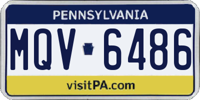PA license plate MQV6486