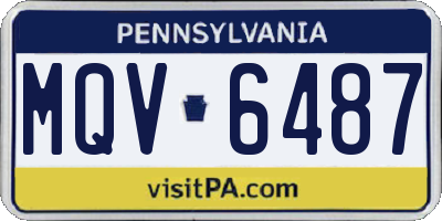 PA license plate MQV6487