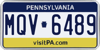 PA license plate MQV6489