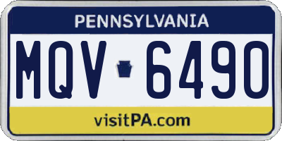 PA license plate MQV6490
