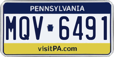 PA license plate MQV6491