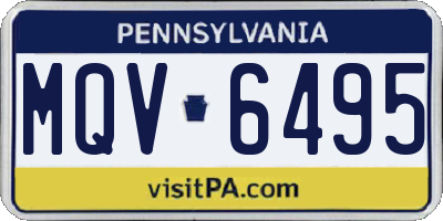 PA license plate MQV6495
