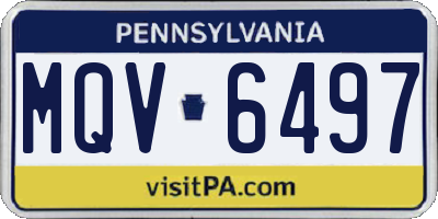 PA license plate MQV6497