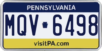 PA license plate MQV6498