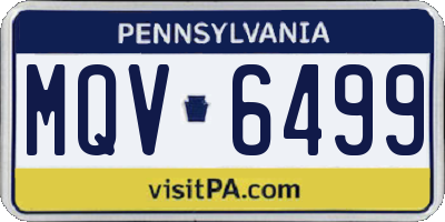 PA license plate MQV6499