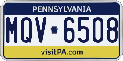 PA license plate MQV6508