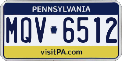 PA license plate MQV6512