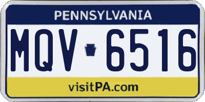PA license plate MQV6516