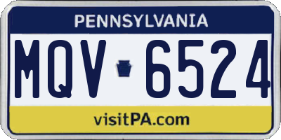 PA license plate MQV6524