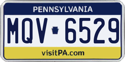 PA license plate MQV6529