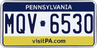 PA license plate MQV6530