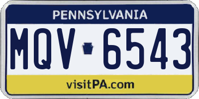 PA license plate MQV6543