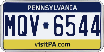 PA license plate MQV6544