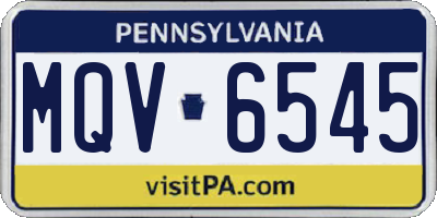 PA license plate MQV6545