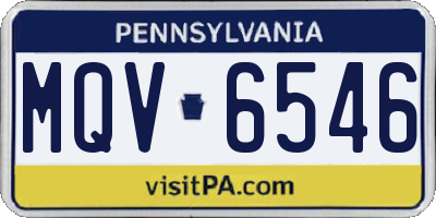 PA license plate MQV6546