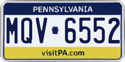 PA license plate MQV6552