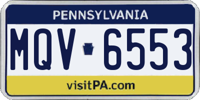 PA license plate MQV6553