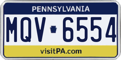 PA license plate MQV6554