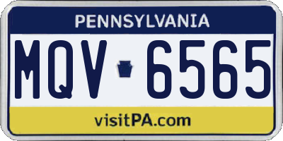 PA license plate MQV6565