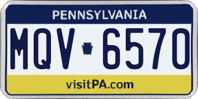 PA license plate MQV6570