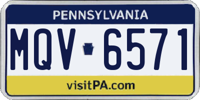 PA license plate MQV6571