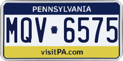 PA license plate MQV6575
