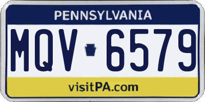 PA license plate MQV6579
