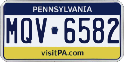 PA license plate MQV6582