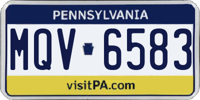 PA license plate MQV6583