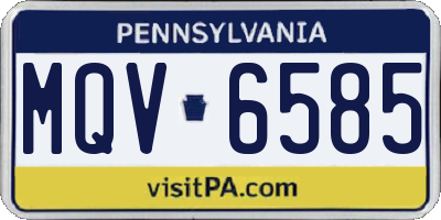 PA license plate MQV6585