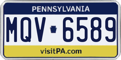 PA license plate MQV6589