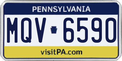 PA license plate MQV6590