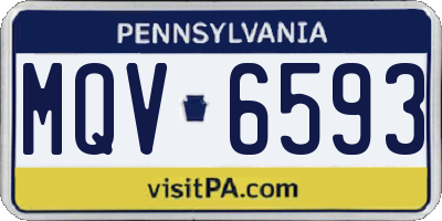 PA license plate MQV6593