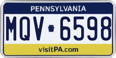 PA license plate MQV6598