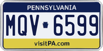 PA license plate MQV6599