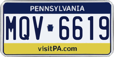 PA license plate MQV6619