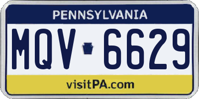 PA license plate MQV6629