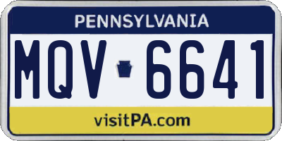 PA license plate MQV6641